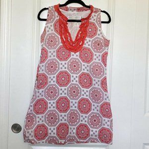 Tracy Negoshian Orange Geometric Dress - Size Small